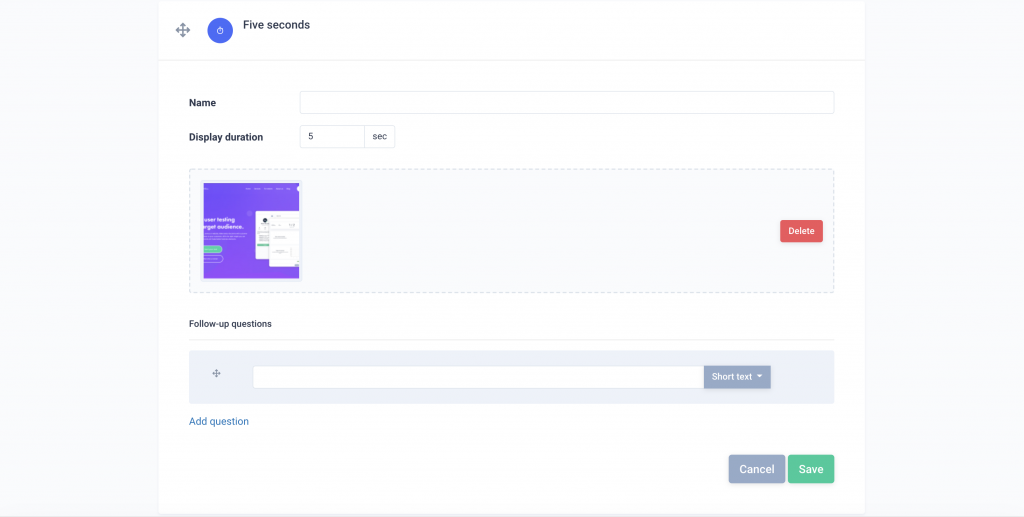 Five-seconds testing method  User testing and UX research platform