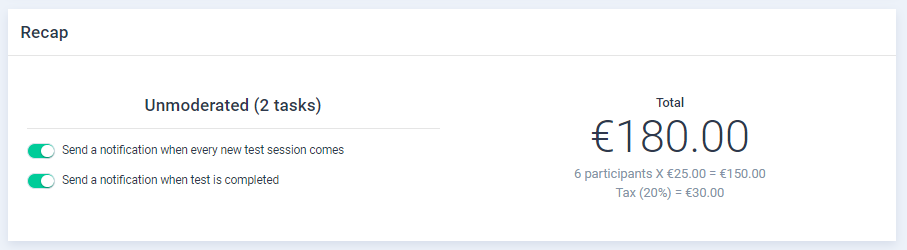 Recap of how much unmoderated test cost